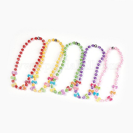 Acryliques perles de colliers d'enfants NJEW-JN02235-1