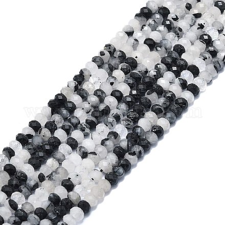 Natural Black Rutilated Quartz Beads Strands G-F715-102-1