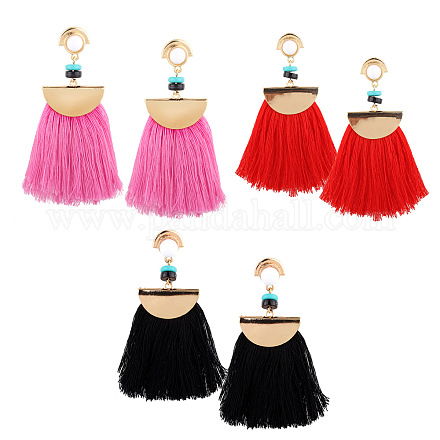 Fashewelry модные женские комплекты серег с висячими кисточками EJEW-TA0005-01-1