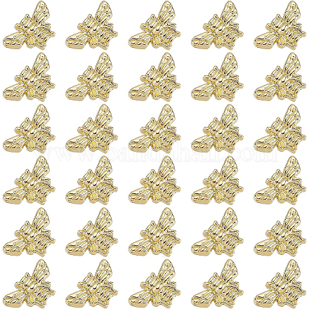 BENECREAT 30pcs Real Gold Plated Bee Spacer Bead Charms FIND-BC0002-77-1