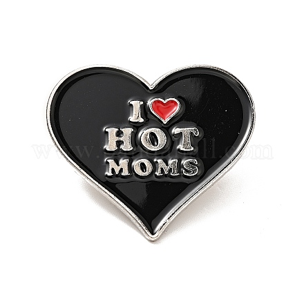 Corazón con i love hot moms pin esmaltado JEWB-G018-05P-1