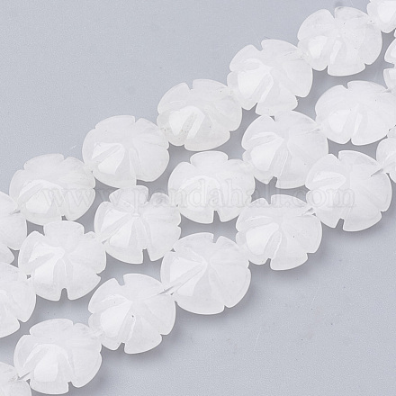 Chapelets de perles de jade blanche naturelle G-T098-10H-1