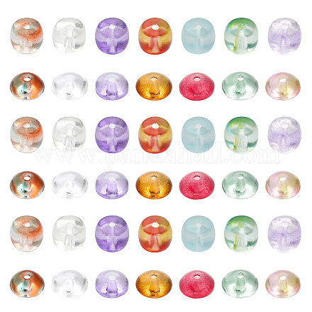 Chgcraft 280 pièces 2 styles assortis de perles de verre à disque de couleurs mélangées GLAA-CA0001-49-1