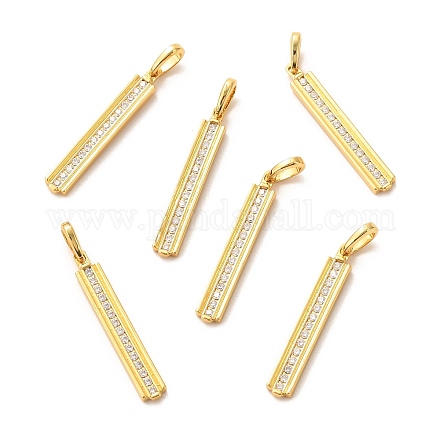 Латунные микропаве прозрачные подвески с фианитом X-ZIRC-P086-18G-1