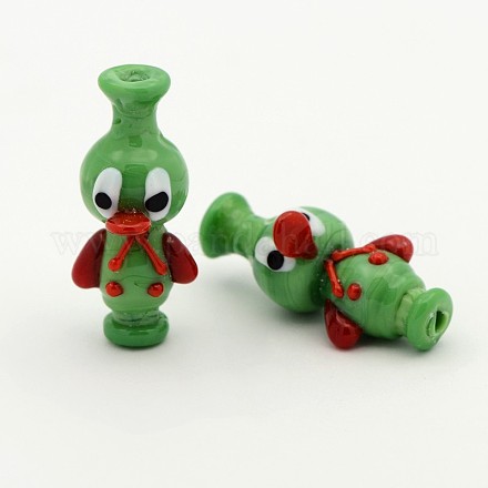Handmade Lampwork 3D Cartoon Duck Beads LAMP-L048-02-1