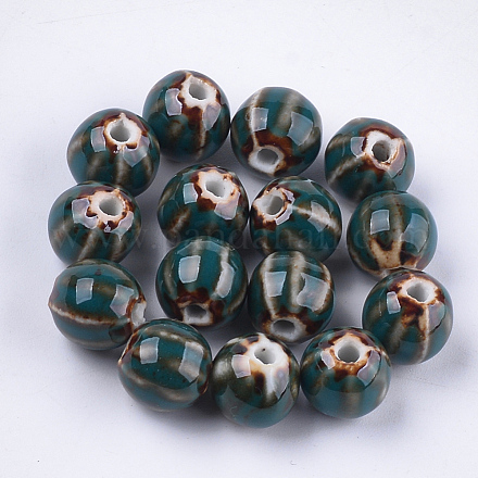Perles en porcelaine manuelles PORC-S498-24H-1