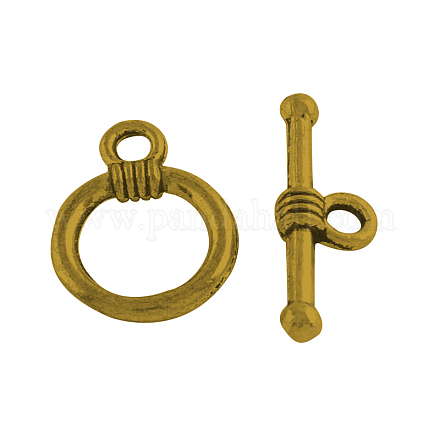 Tibetan Style Alloy Ring Toggle Clasps TIBEP-357-AG-LF-1