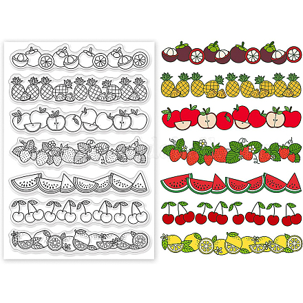 BENECREAT Fruit Pattern PVC Plastic Stamps DIY-WH0167-57-0012-1