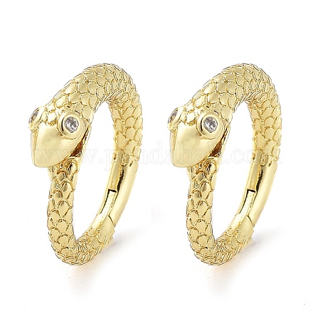 Snake Rack Plating Brass with Cubic Zirconia Twister Clasp EJEW-Z031-01G-1