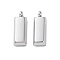 Non-Tarnish 304 Stainless Steel Pendants, Rectangle Charm, Stainless Steel Color, 19x7x4mm, Hole: 2mm