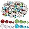 GOMAKERER 144 Pcs 4 Colors Turquoise Rapid Rivets Studs 6mm 8mm 10mm 12mm, Flat Round Rivets Studs DIY Imitation Leather Rivets Craft for Belt Boots Jacket Garment Accessories