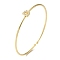 Rack Plating Brass Micro Pave Clear Cubic Zirconia Letter Open Cuff Bangles, Torque Bangles for Women, Real 18K Gold Plated, Lead Free & Cadmium Free, Letter D, Inner Diameter: 1-7/8x2-1/4 inch(4.8x5.8cm)