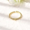 Brass Micro Pave Cubic Zirconia Cuff Rings Settings, Loop Ring Base, Rack Plating, Long-Lasting Plated, Lead Free & Cadmium Free, Real 18K Gold Plated, US Size 6 1/2(16.9mm), 2mm