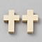 Unfinished Wood Beads, Cross, Top Drilled, Blanched Almond, 21.5x14.5x4.5mm, Hole: 2.5mm