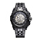 Alloy Watch Head Mechanical Watches, with Stainless Steel Watch Band, Gunmetal, Black, 70x22mm, Watch Head: 55x52x17.5mm, Watch Face: 34mm