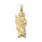 304 Stainless Steel Pendants, Saint Jude Charm, Ion Plating(IP), Golden, 39.5x15.5x3.5mm, Hole: 7x3mm