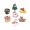 Christmas Theme Opaque Resin Cabochons, Mixed Shapes, Mixed Color, 7~10x7.5~10x3.5~4mm