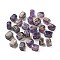 Rectangle Natural Amethyst Rune Stones, Healing Stones for Chakras Balancing, Crystal Therapy, Meditation, Reiki, Divination, 15~16x11~12x11~11.5mm, 25pcs/set