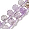 Natural Ametrine Beads Strands, Faceted, Top Drilled, Teardrop, 10x8mm, Hole: 1mm, about 38pcs/strand, 15.55~16.142''(39.5~41cm)