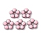 Handmade Glass Enamel Beads, Flower, Dyed & Heated, Pink, 24x24.5x7~8mm, Hole: 5.8mm