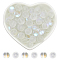 Glass Beads, Holographic Beads, Dyed, Frosted, Round, Clear, 10mm, Hole: 1mm, 80pcs