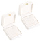 2Pcs PU Leather Necklace Pendant Gift Boxes, with Golden Plated Iron Crown and Velvet Inside, for Wedding, Jewelry Storage Case, White, 8.4x7.2x4cm