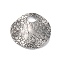 304 Stainless Steel Pendants, Textured, Flat Round Charms, Antique Silver, 29x30x2~2.5mm, Hole: 5x7.5mm