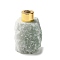 Raw Natural Green Aventurine Perfume Bottle, with Plating Plastic Findings, Refillable Bottle, for Cosmetics, Essential Oil Emulsion, 5.7~6.4x4.2~6.7x8.6~9.7cm