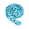 Natural Chip Gemstone & Plastic Beaded Ribbon Trim, Mesh Wrap Ribbon for Garment Clothing Accessories, Dark Cyan, 1~1-1/8 inch(25~30mm), about 1.09 Yards(1m)/pc