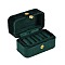 Mini Rectangle Velvet Ring Storage Boxes with Snap Buttons, Travel Portable Jewelry Case, for Rings, Earrings, Dark Green, 8.4x5.15x5.3cm