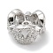 Rack Plating Brass Micro Pave Cubic Zirconia Spacer Beads, Long-Lasting Plated, Lead Free & Cadmium Free, Flat Round, Platinum, 10x5mm, Hole: 1mm