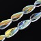 Electroplate Transparent Glass Beads Strands, Teardrop, Clear AB, 26x13x5.5~7mm, Hole: 1.5mm, about 30pcs/strand, 30.12~30.51 inch(76.5~77.5cm)