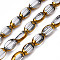 Electroplate Glass Beads Strands, Edge Plated, Oval, Clear, 7x4.5x4mm, Hole: 0.8mm, about 50pcs/strand, 13.07~13.15 inch(33.2~33.4cm)