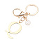 Stainless Steel Keychains, Golden, with Lobster Claw Clasps, Letter Q, 97mm