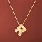Brass Micro Pave Clear Cubic Zirconia Initial Pendant Necklaces for Women, Golden, Letter R, 15.75 inch(40cm)