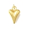Brass Pendants, Heart Charms, with Jump Rings, Cadmium Free & Lead Free, Long-Lasting Plated, Rack Plating, Real 18K Gold Plated, 18x12x7mm, Hole: 3.5mm