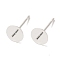 Brass Studs Earrings Finding, Lead Free & Cadmium Free, Round, 925 Sterling Silver Plated, 14x6mm, Pin: 12x1mm & 1mm