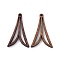 Walnut Wood Laser Cut Pendants, Hollow Charms, Undyed, Leaf, 36x21x2.4mm, Hole: 1.6mm