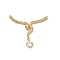 Brass Micro Pave Clear Cubic Zirconia Connector Charms, Snake Links, Golden, 33x41x4mm, Hole: 0.9mm