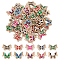 60Pcs 10 Styles Alloy Enamel Connector Charms, Butterfly Links with Crystal Rhinestone, Light Gold, Cadmium Free & Nickel Free & Lead Free, Mixed Color, 21~22x13~16x1.7~2mm, hole: 1.6mm, 6pcs/style