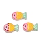 Handmade Lampwork Beads, Fish, with Enamel, Gold, 20x13x5.5mm, Hole: 1.4mm