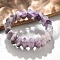 Bicone Natural Amethyst Beads Stretch Bracelets for Women Men, Inner Diameter: 2-1/4~ 2-1/2 inch(5.75~6.45cm)
