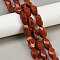 Natural Red Jasper Beads Strands, Twist, 20~20.5x10~11x10~11mm, Hole: 1.2mm, about 20pcs/strand, 15.94~16.02''(40.5~40.7cm)