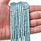 Dyed Synthetic Turquoise Beads Strands, Flat Round/Disc, Frosted, Heishi Beads, Turquoise, 4x2~2.5mm, Hole: 0.8~0.9mm, about 161~164pcs/strand, 14.96''~15.12''(38~38.4cm)