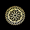 201 Stainless Steel Pendants, Laser Cut, Golden, Flower Pattern, 19.5x1mm
