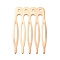 Iron Hair Comb Findings, with Loops, Light Gold, 40x27x0.8mm