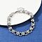 304 Stainless Steel Link Chain Bracelets, Flat Round, Stainless Steel Color, 6-3/4 inch(17.3cm)