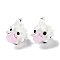 Handmade Lampwork Pendants, Sheep, Pink, 23x20x23mm, Hole: 3.5x2.5mm