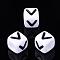 Letter Acrylic Beads, Cube, White, Letter V, Size: about 7mm wide, 7mm long, 7mm high, hole: 3.5mm, about 2000pcs/500g