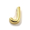 Brass Pendants, Real 18K Gold Plated, Letter J, 8x5x3mm, Hole: 1.2mm